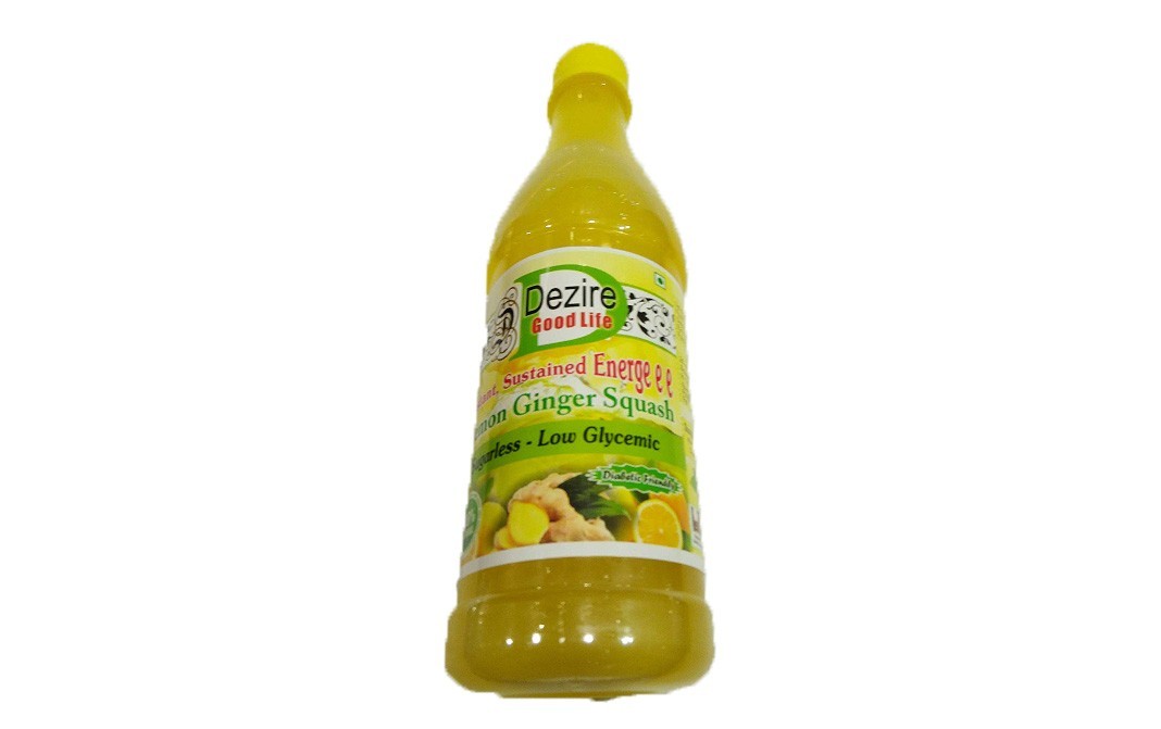 Dezire Natural Lemon Ginger Squash    Glass Bottle  700 millilitre